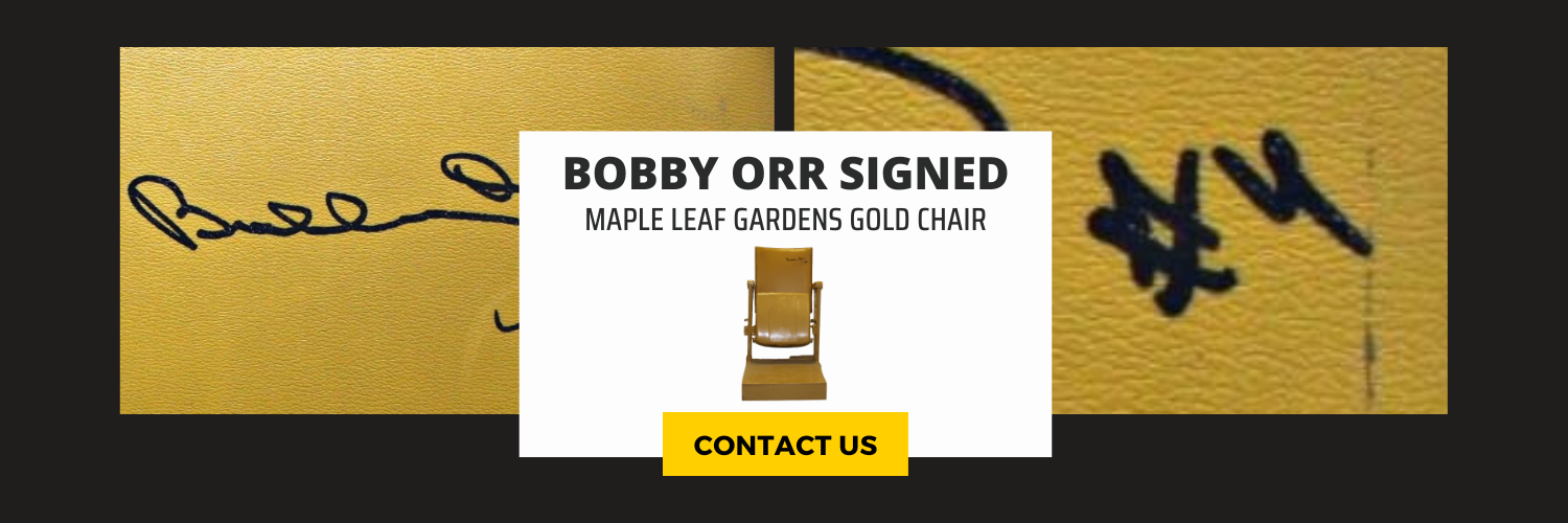 Bobby Orr Autographed Maple Leaf Gardens Gold Chair
