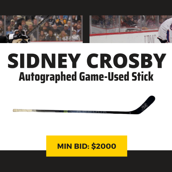 Sidney Crosby Autographed Game-Used Stick (2015 vs Washington)
