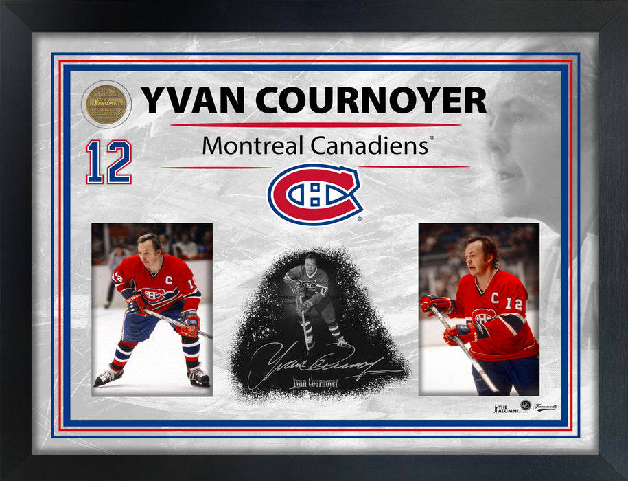 Yven Cournoyer Embedded Signature 16x20 PhotoGlass Frame Canadiens