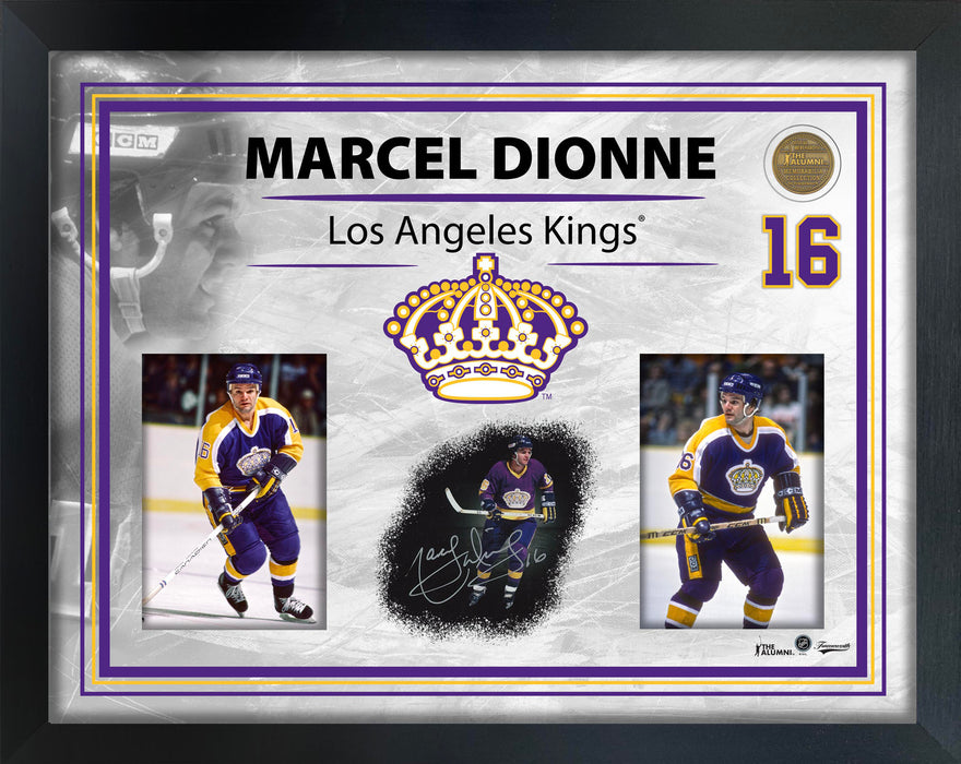 Marcel Dionne Embedded Signature 16x20 PhotoGlass Frame Kings