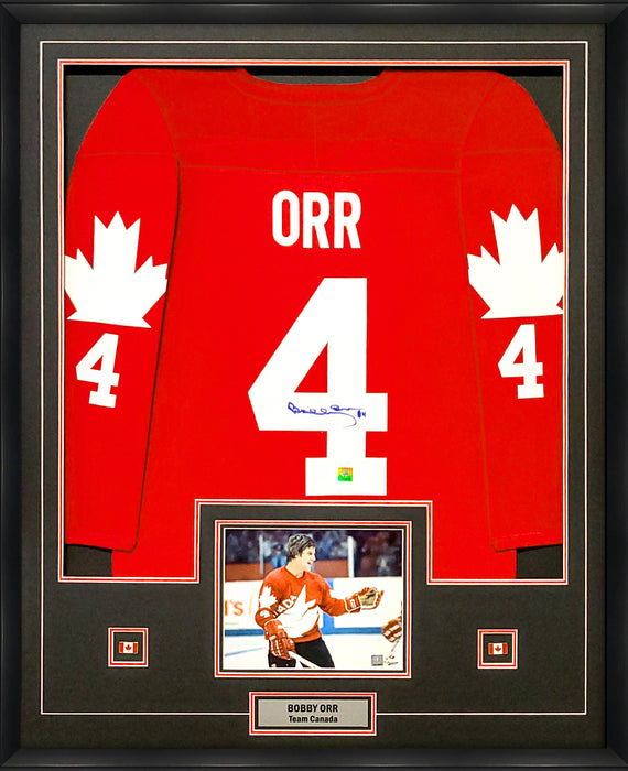 Bobby Orr Signed Framed 1976 Team Canada Red Replica Jersey