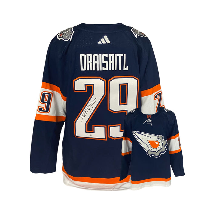 Leon Draisaitl signed 2022-23 Edmonton Oilers Reverse Retro Adidas Auth. Jersey