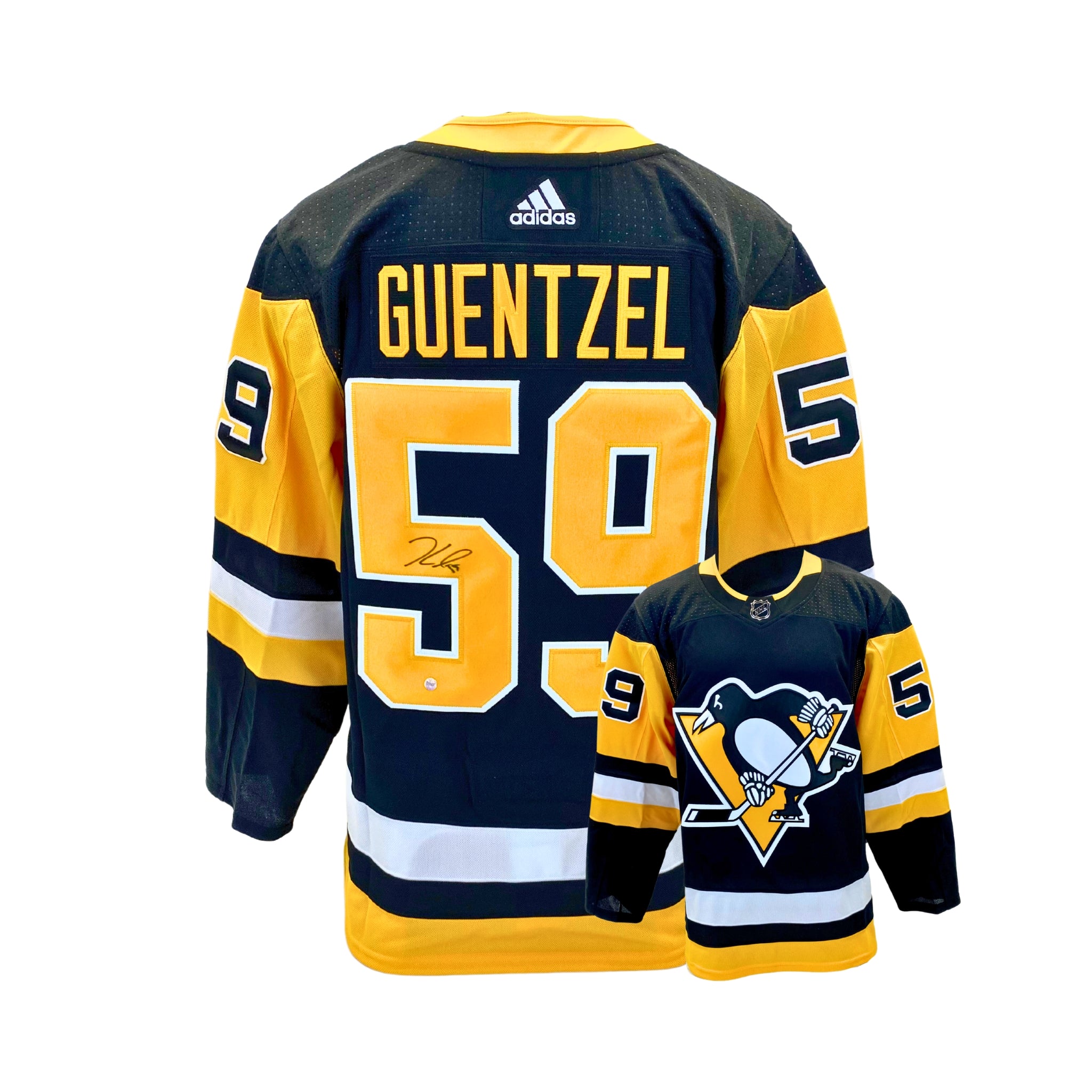 Jake Guentzel Pittsburgh Penguins Autographed White Adidas Authentic Jersey