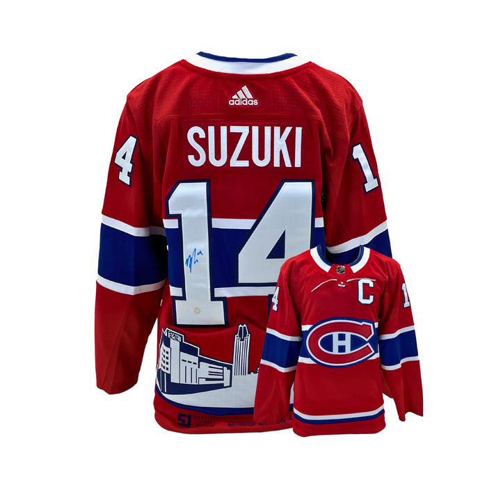 Nick Suzuki Signed Montreal Canadiens Red 2021 Adidas Authentic Skyline Jersey LE/114