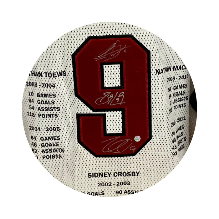 S. Crosby, N. MacKinnon, and J. Toews Multi-Signed Shattuck St. Mary's White Milestone Jersey (Limited Edition of 87)
