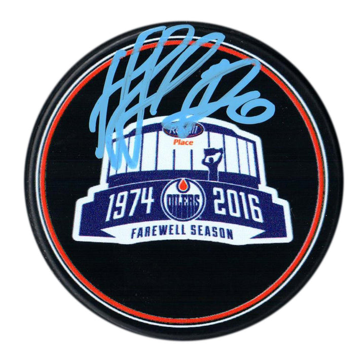 Nail Yakupov Edmonton Oilers Signed Rexall Place Farewell Season Puck
