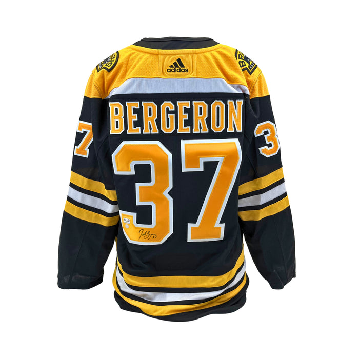 Patrice Bergeron Signed Boston Bruins Black Adidas Authentic Jersey