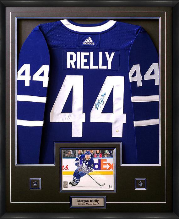 Morgan Rielly Signed Jersey Framed Toronto Maple Leafs Blue Adidas with 8x10-H(Frm-Jers-6)