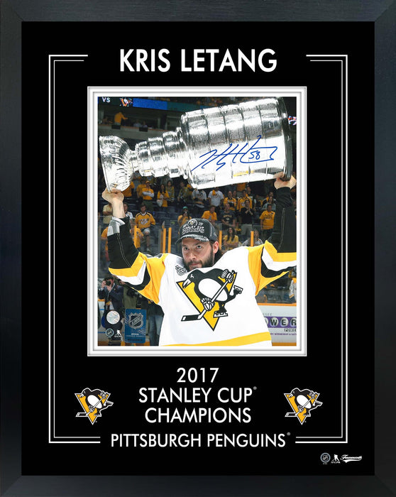 Kris Letang Signed 8x10 PhotoGlass Frame Penguins 2017 Stanley Cup-V