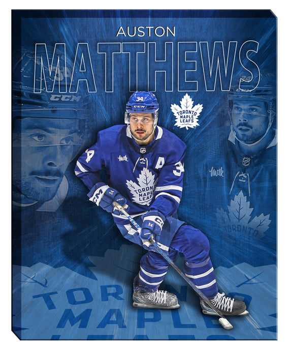 Auston Matthews 16x20 Canvas Collage Maple Leafs-V