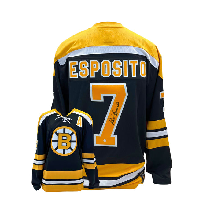 Phil Esposito Signed Boston Bruins Black Fanatics Vintage Jersey