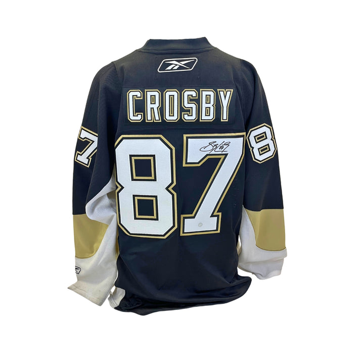 Sidney Crosby Signed Pittsburgh Penguins 2007-2011 Black and Vegas Gold Replica Reebok Jersey
