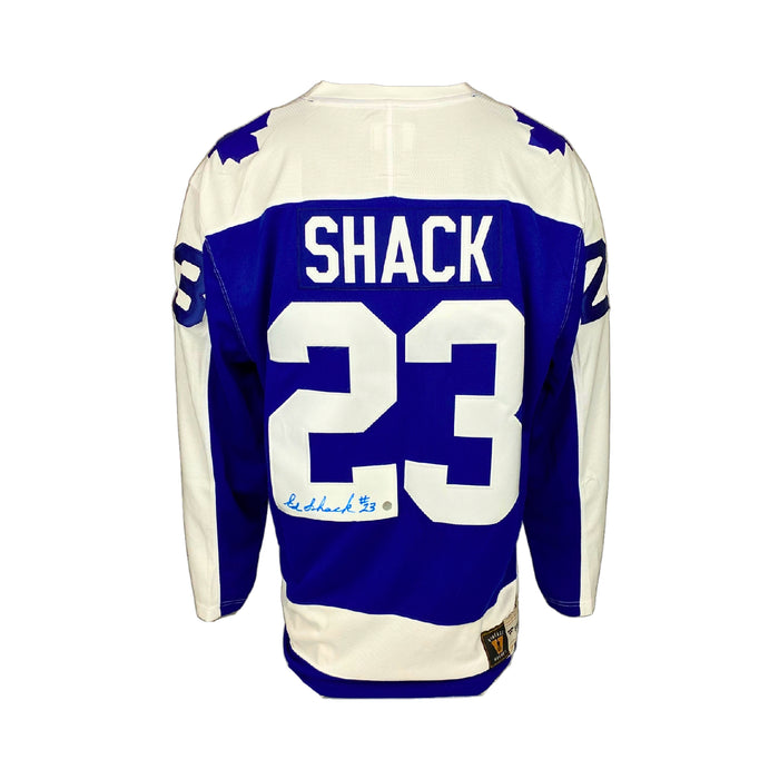 Eddie Shack Signed Toronto Maple Leafs Fanatics Vintage Jersey (blue)
