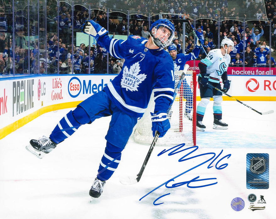 Mitch Marner Signed 8x10 Photo Toronto Maple Leafs Celebration-H