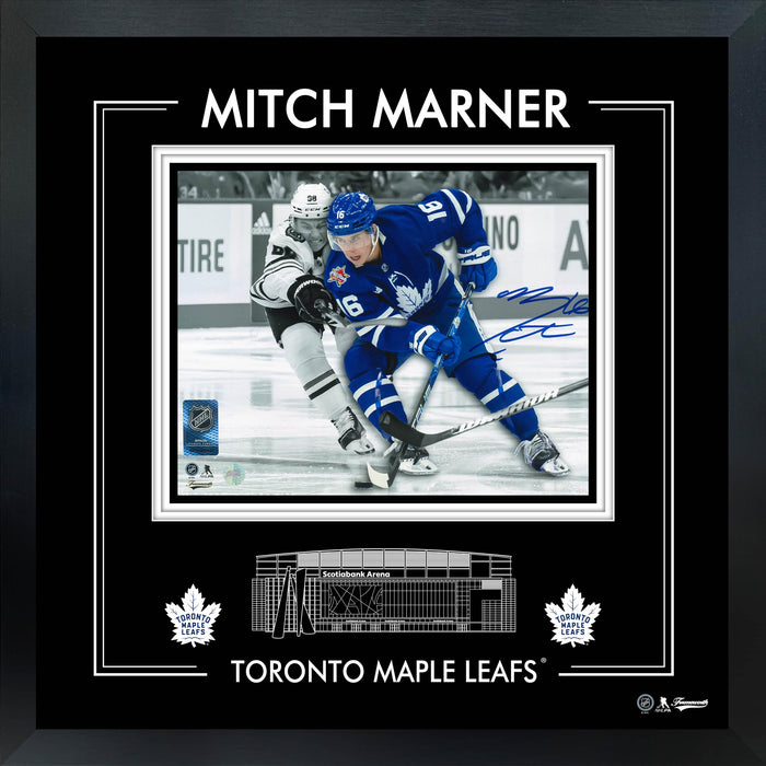 Mitch Marner Signed 8x10 PhotoGlass Frame Toronto Maple Leafs Spotlight vs Bedard-H