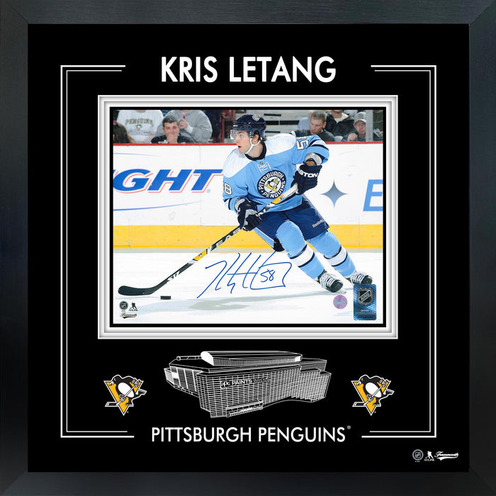 Kris Letang Signed 8x10 PhotoGlass Frame Pittsburgh Penguins Action-H
