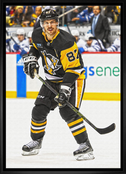 Sidney Crosby Framed 20x29 Canvas Penguins Action-V
