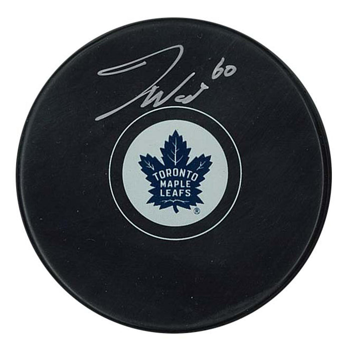 Joseph Woll Signed Puck Penguins Autograph Series Maple Leafs