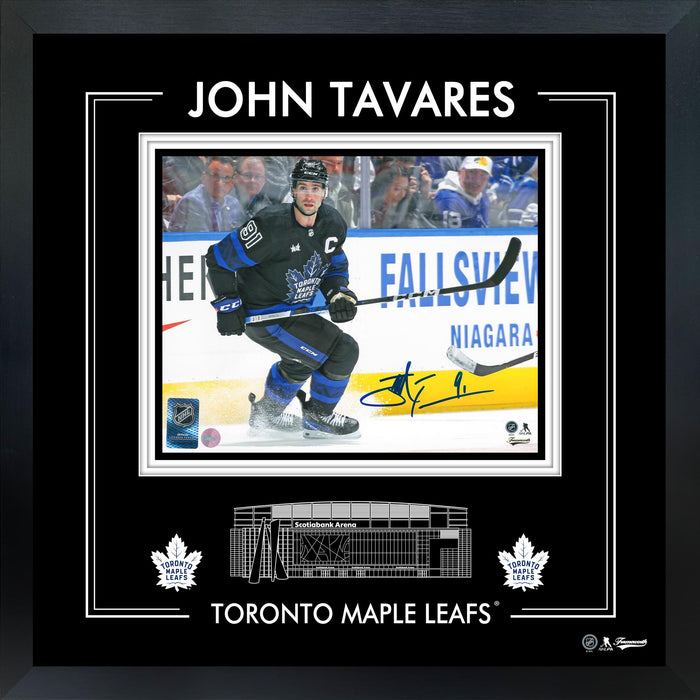 John Tavares Signed 8x10 Framed PhotoGlass Toronto Maple Leafs 3rd Jersey-H