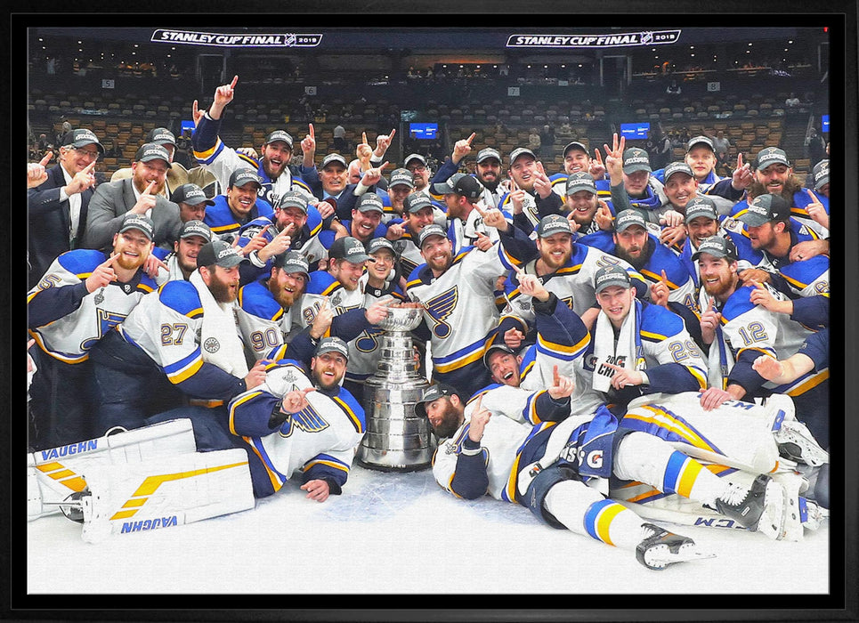 St. Louis Blues 20x29 Framed Canvas 2019 Stanley Cup