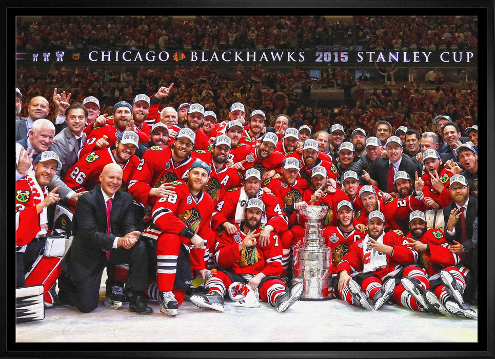 Chicago Blackhawks 20x29 Framed Canvas 2015 Stanley Cup