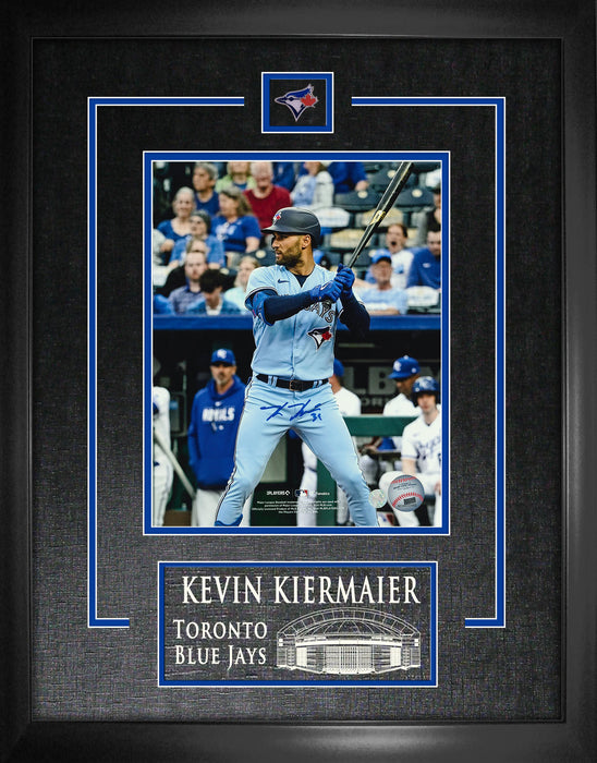 Kevin Kiermaier Signed Etched Mat Toronto Blue Jays 8x10 Action-H