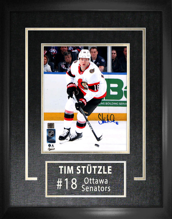 Tim Stutzle Signed Framed Ottawa Senators Away 8x10 Photo
