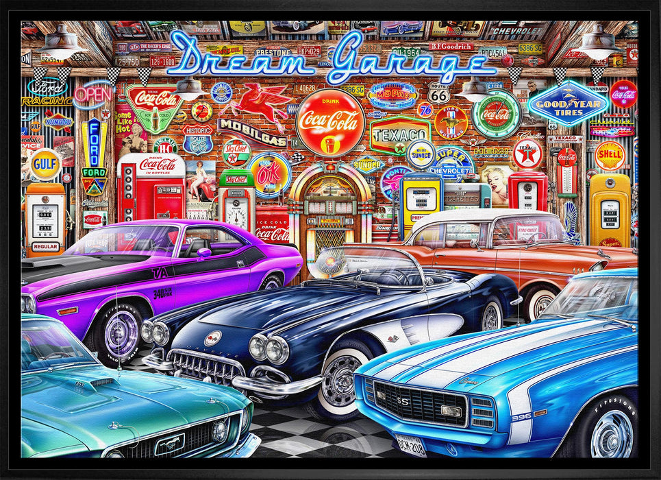Dream Garage 20x29 Framed Canvas