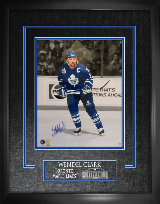Wendel Clark Toronto Maple Leafs Signed Framed 16x20 Captain Spotlight Photo