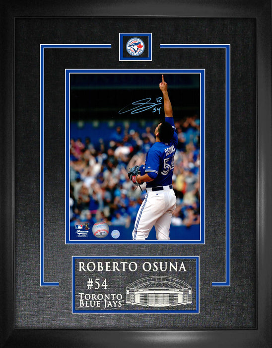 Roberto Osuna Toronto Blue Jays Signed Framed 8x10 Pointing Up Photo