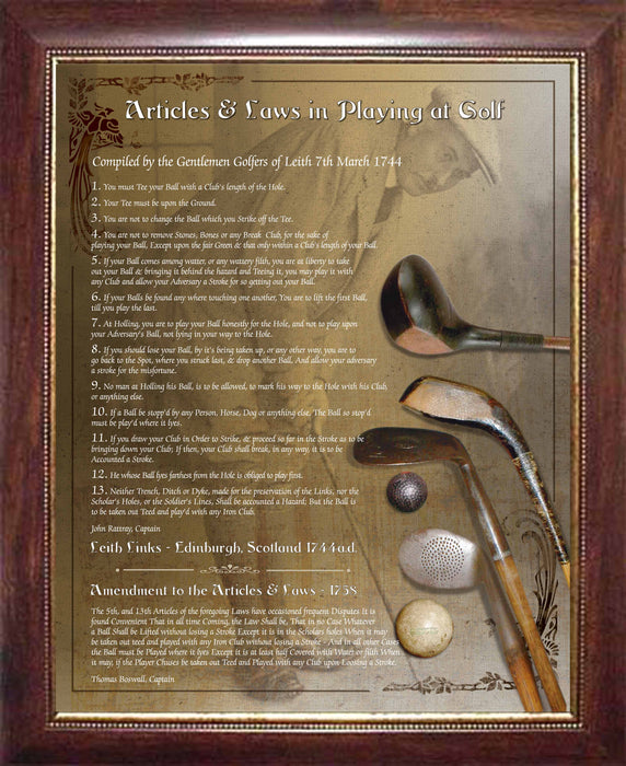 Rules of Golf Framed Print