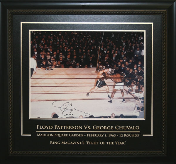 George Chuvalo Signed Framed 16x20 Boxing vs Patterson Photo LE