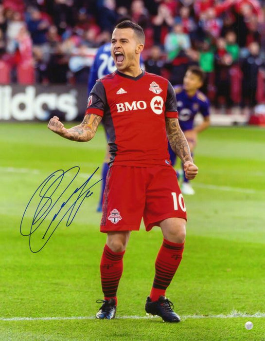 Sebastian Giovinco Toronto FC Signed Unframed 11x14 Goal Celebration Fist Pump Photo