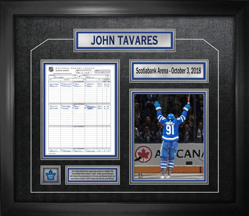 John Tavares Toronto Maple Leafs Framed First Game Collage with Scoresheet
