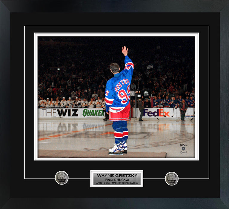 Wayne Gretzky Framed 16" x 20" New York Rangers Farewell Wave Photo
