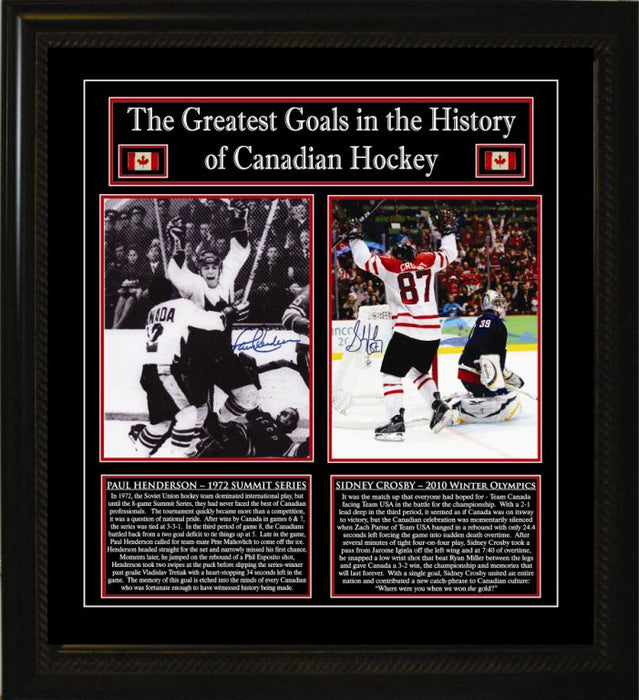 Sidney Crosby and Paul Henderson Signed Framed 8x10 Canada's Greatest Goals Photos