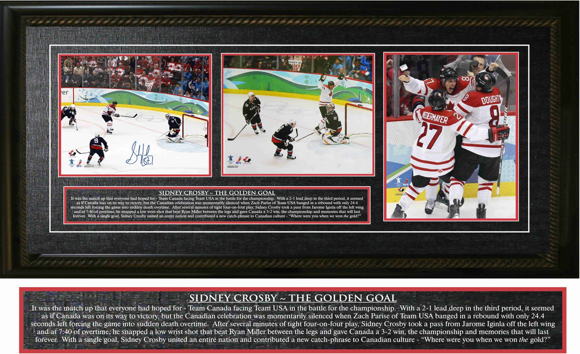 Sidney Crosby Team Canada Signed Triple 8x10 2010 The Golden Goal Photos