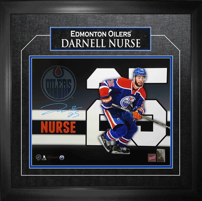 Darnell Nurse Edmonton Oilers Signed Framed 11x14 Jersey Number Collage