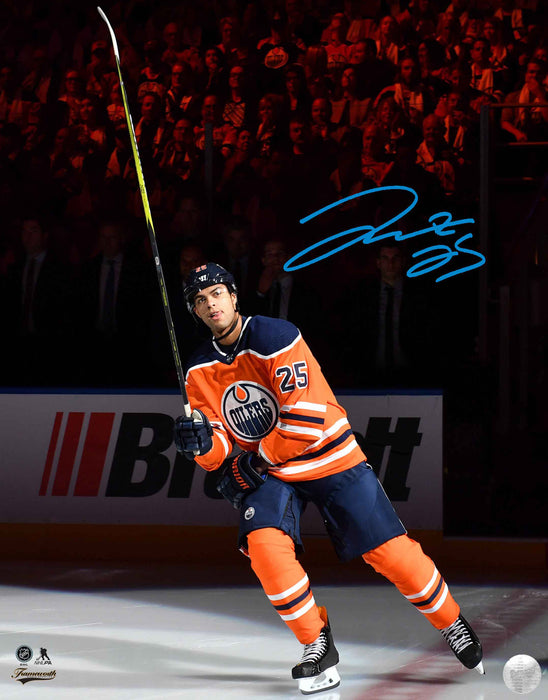 Darnell Nurse Edmonton Oilers Signed 8x10 Stick Salute Photo