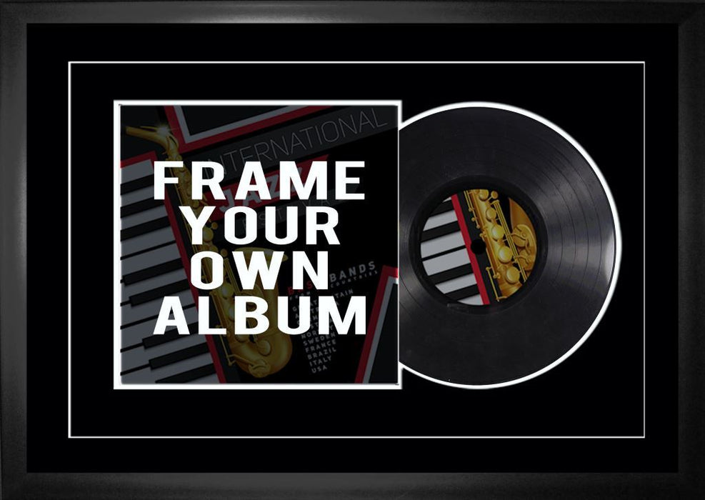 Vinyl Album Frame with Black Background
