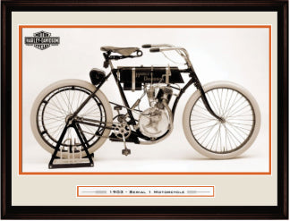 Harley Davidson Framed First Model Print