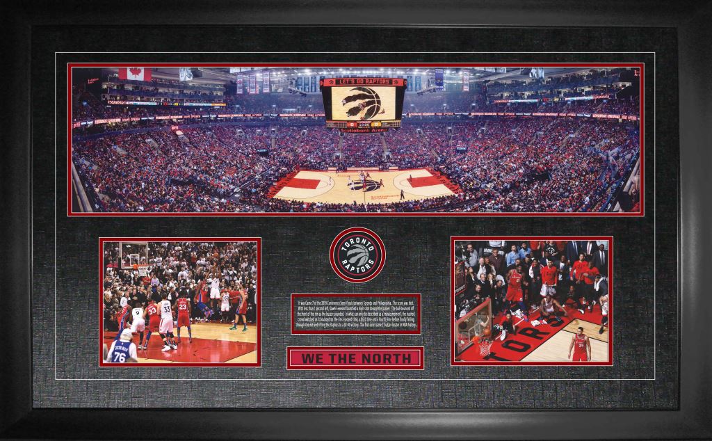 Toronto Raptors Framed Scotiabank Arena Panorama with "The Shot" Collage