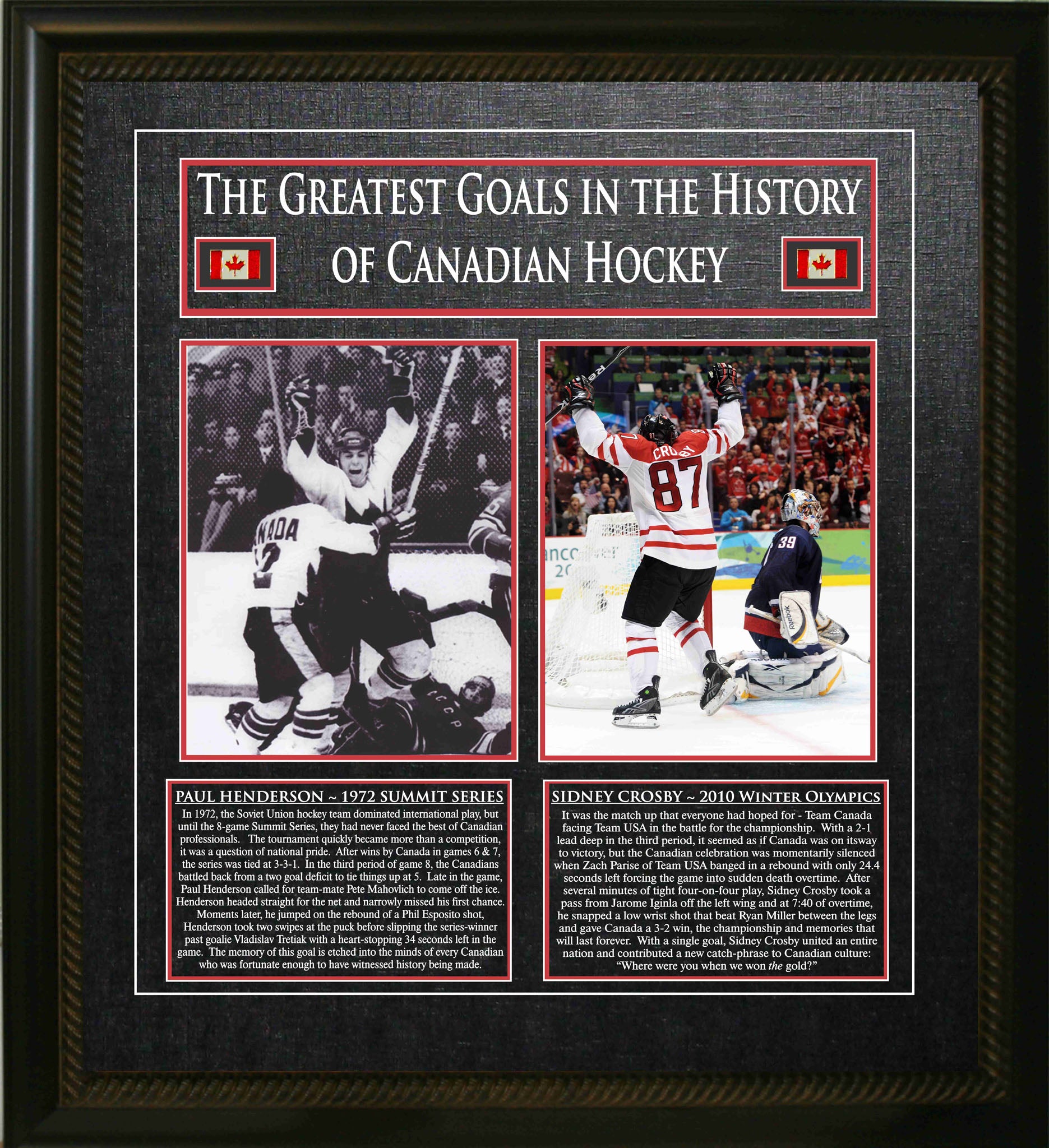 Sidney Crosby 2010 Team Canada Olympics Autographed Jersey - Frameworth