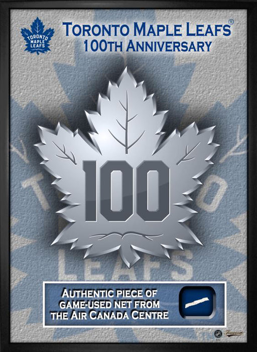 Toronto Maple Leafs Framed 16x20 100th Anniversary With Game-Used Net