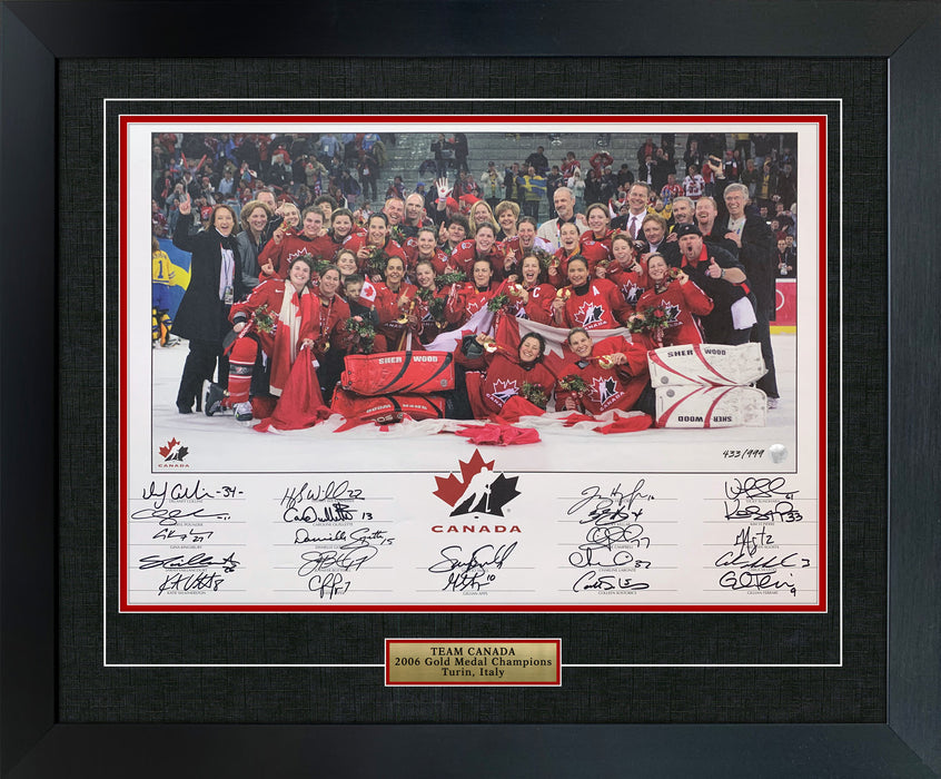 Team Canada Women's Multi Signed Framed 2006 Gold Medal Championship Print