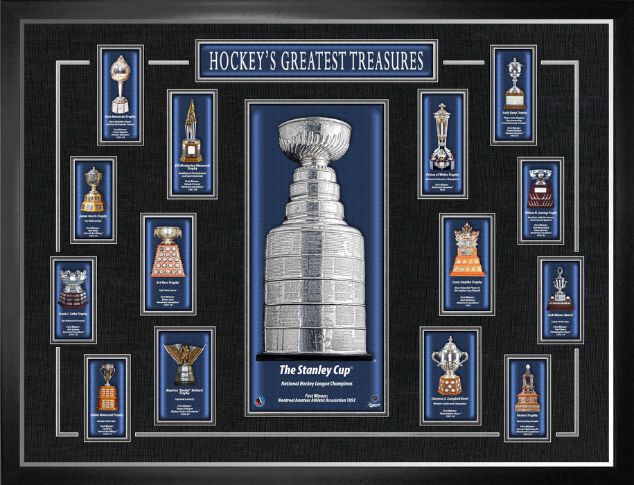 NHL Trophies Framed Print Hockey's Greatest Treasures