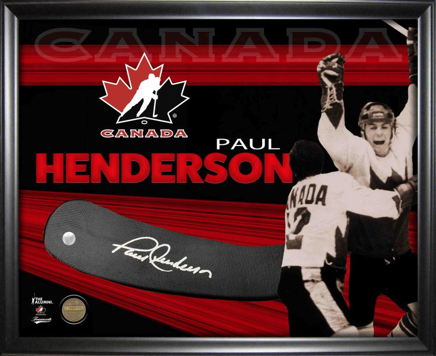 Paul Henderson Signed PhotoGlass Framed Team Canada StickBlade