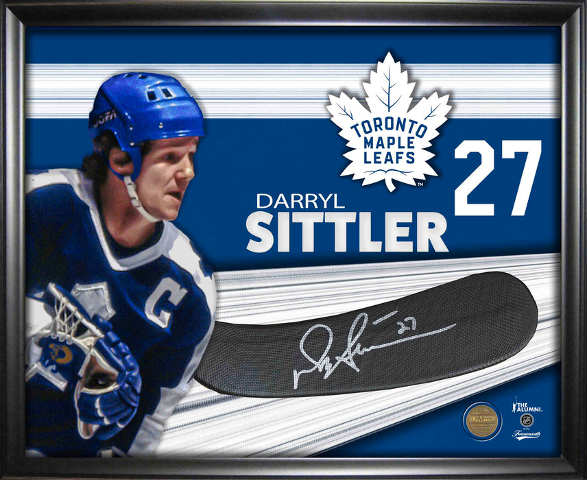 Darryl Sittler Signed PhotoGlass Framed Toronto Maple Leafs Stickblade