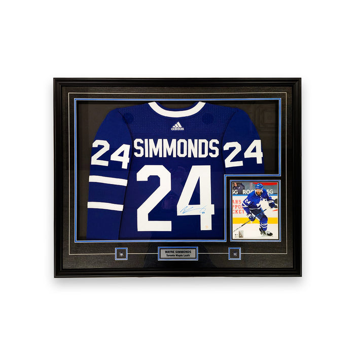 Wayne Simmonds Signed Framed Toronto Maple Leafs Blue Adidas Authentic Jersey