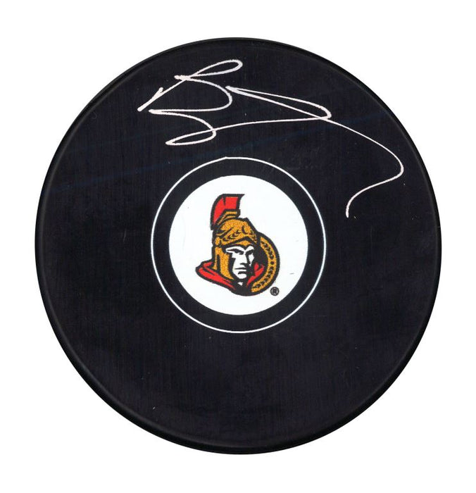 Brady Tkachuk Signed Ottawa Senators Puck with Old Logo